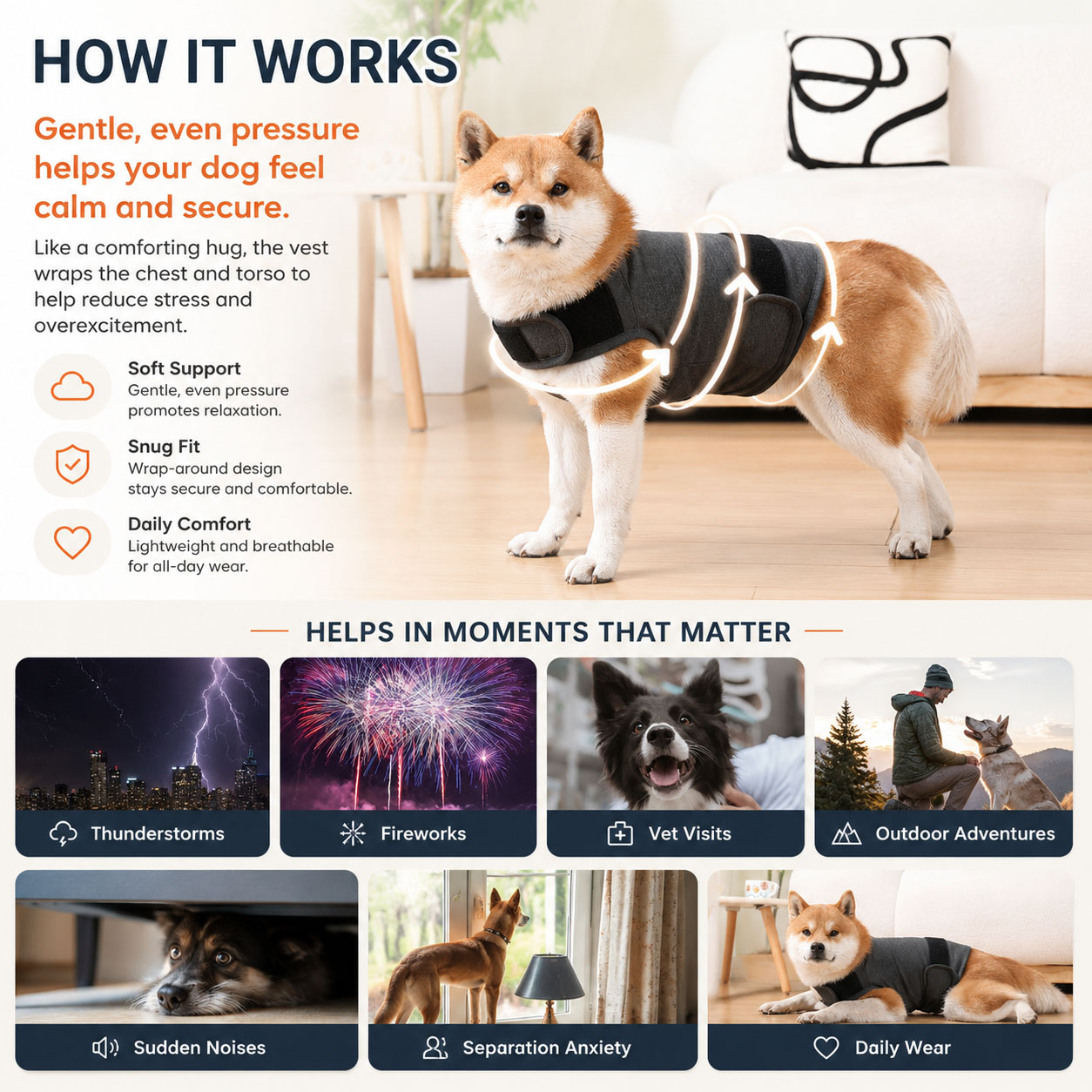 Rompi Penenang Anjing, Baju An - Dog Anxiety Vest ulasan dan harga