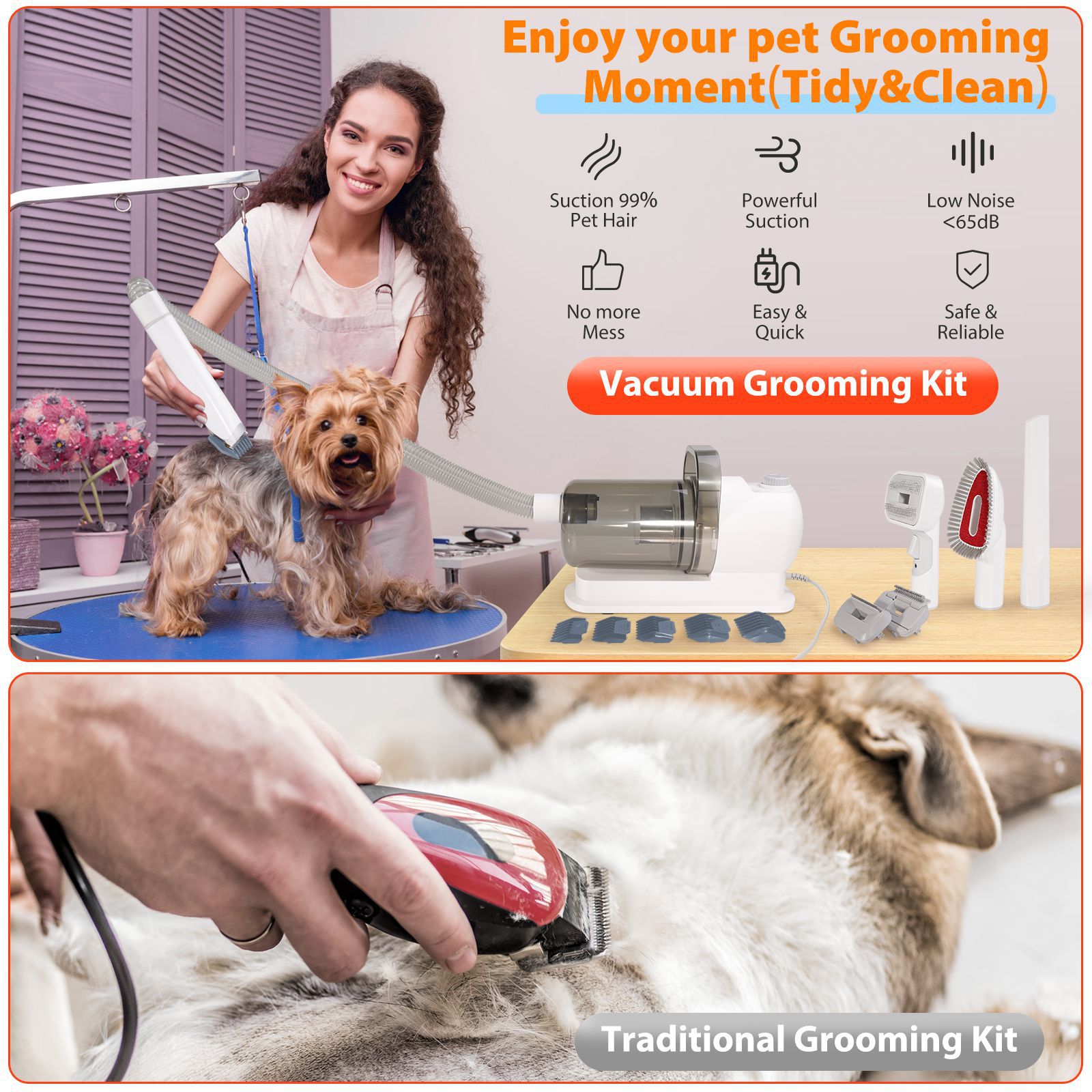 Kit vakum perawatan hewan peli - Dog Grooming Clippers ulasan dan harga